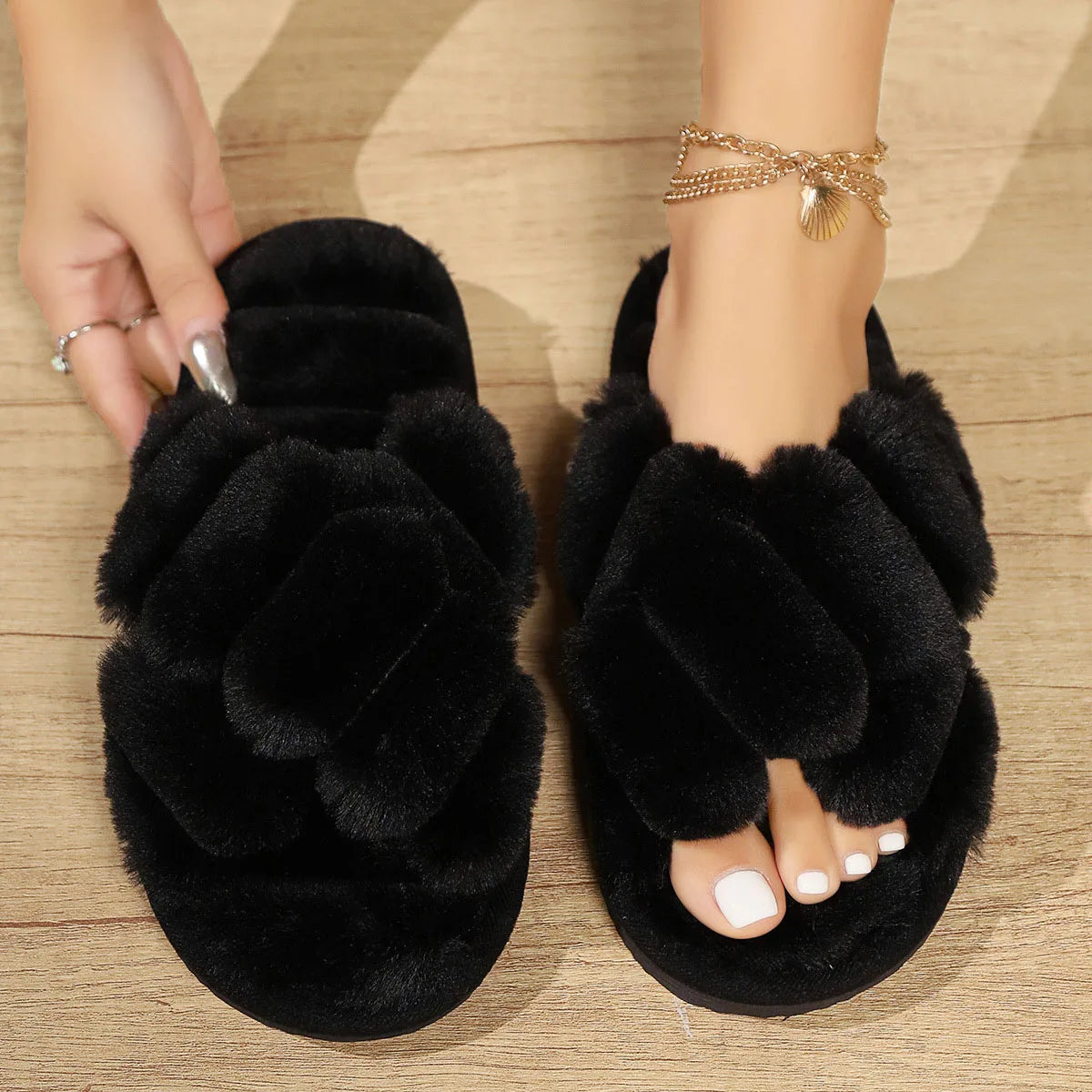 Sexy Leopard Soft Sole Floor Shoes Home Non-slip Warm Lightweight Slipper