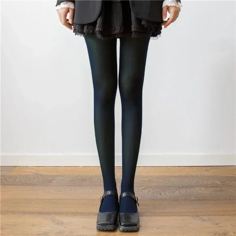 Women Bodycon Super Elastic See Through Lace Pantyhose Autumn Sexy Slim Elegant Burgundy Tights Winter