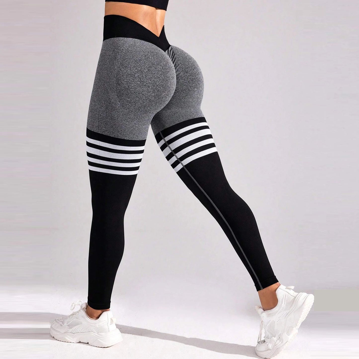 Women V Back Line Leggings Butt Lifting Gym Fitness Athletic Training Elastic Leggings Outdoor Yoga Pants Sports Training Leggings