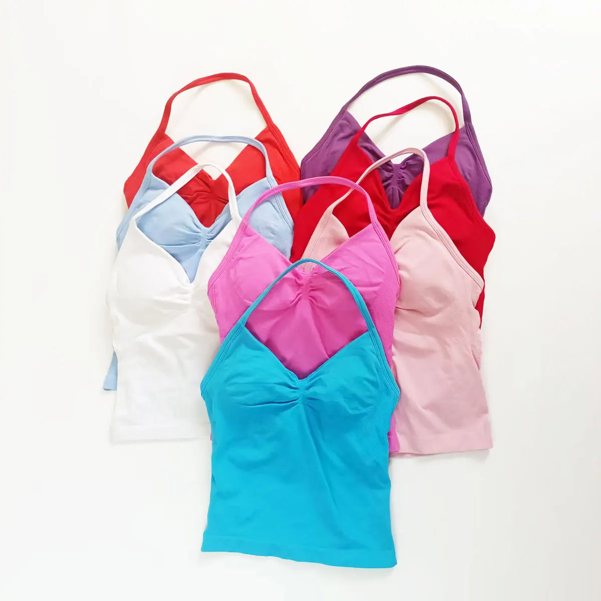 Sports Yoga Vest Women's Fitness Tank Top Gym Beautiful Open Back Bra Running Workout HalterLAGEN Impact Longline