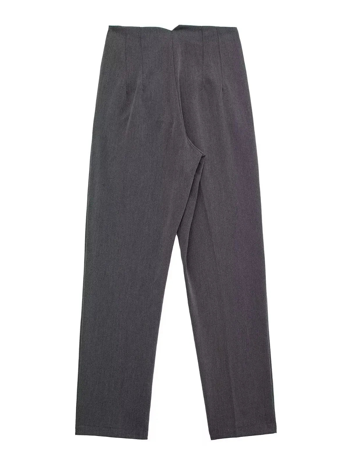 Women Light Blue Chic Fashion Office Wear Straight Pants Vintage High Waist Zipper Fly Female Trousers Fashion 2025 Pants