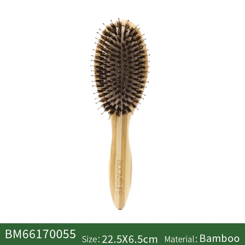 Soft Boar Bristle Hair Brush Professional Women Bamboo HairBrush Massage Bamboo Comb for Hair Beauty Care Salon Tools