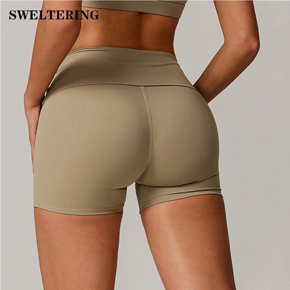 Sexy High Waist Sports Short Women Cycling Shorts Gym Legging Shorts Quick Dry Fitness Tight Activewear Summer Workout Shorts.