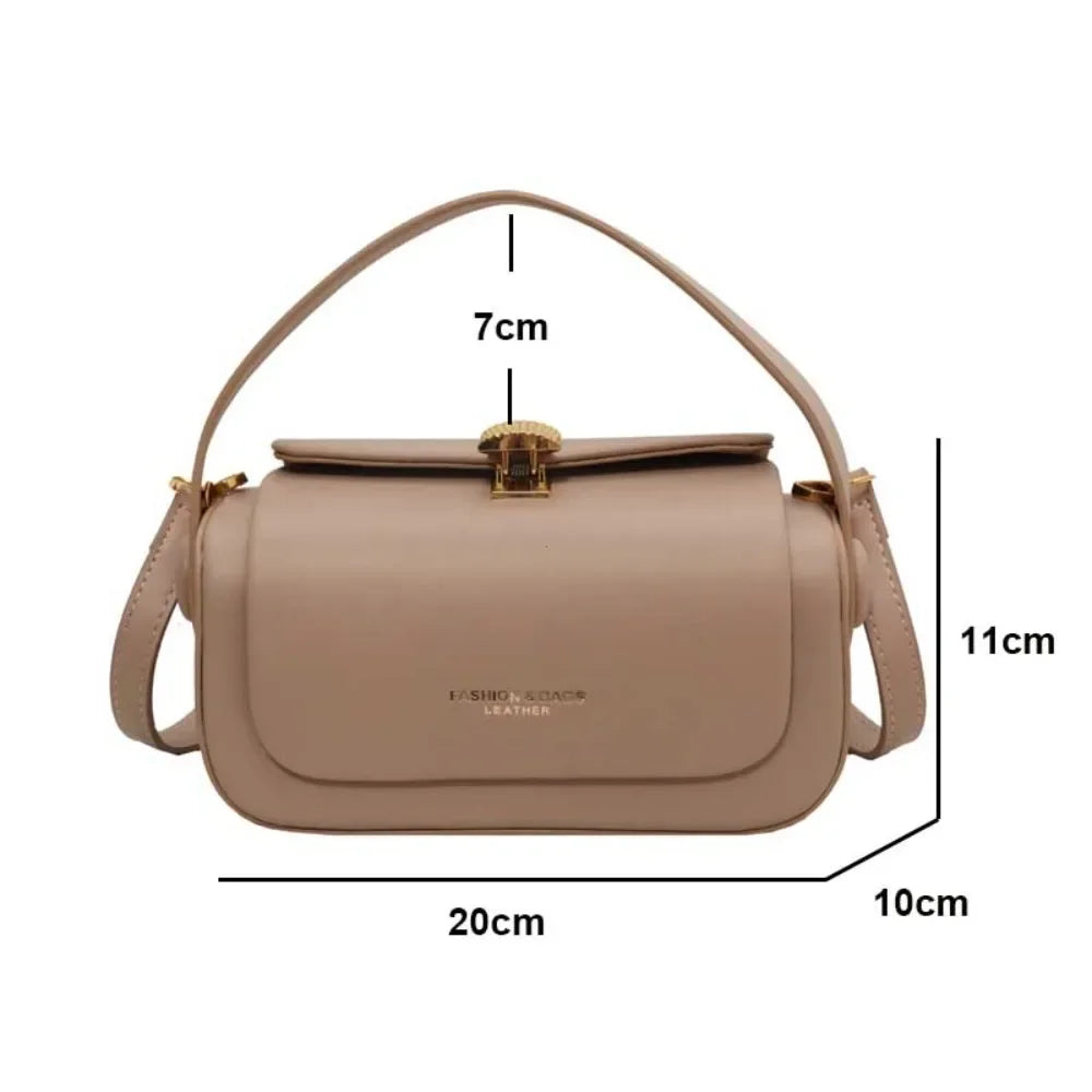 Shoulder Bag Women's Versatile Retro Crossbody Square Bags New Large Capacity Textured Leather Flap Handbags