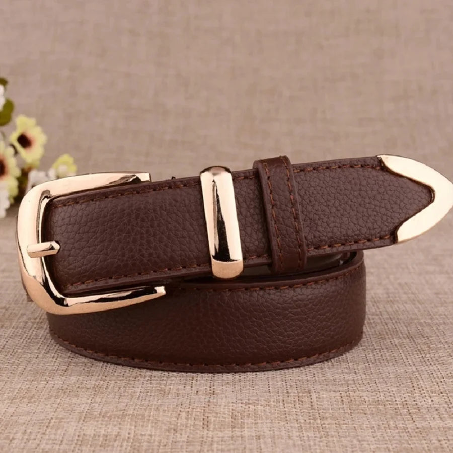 Women's Trousers Belt Leather Trend White Belt Fashion High Quality Trouser Belts Solid Vintage Pin Buckle Ladies Strap LB2146-