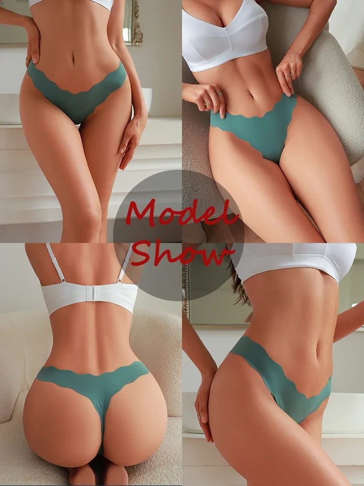 8 Pieces Sexy Lingerie Women Seamless Briefs Ice Silk G-string Female Underpants for Women Elasticity Thongs Secret G-string