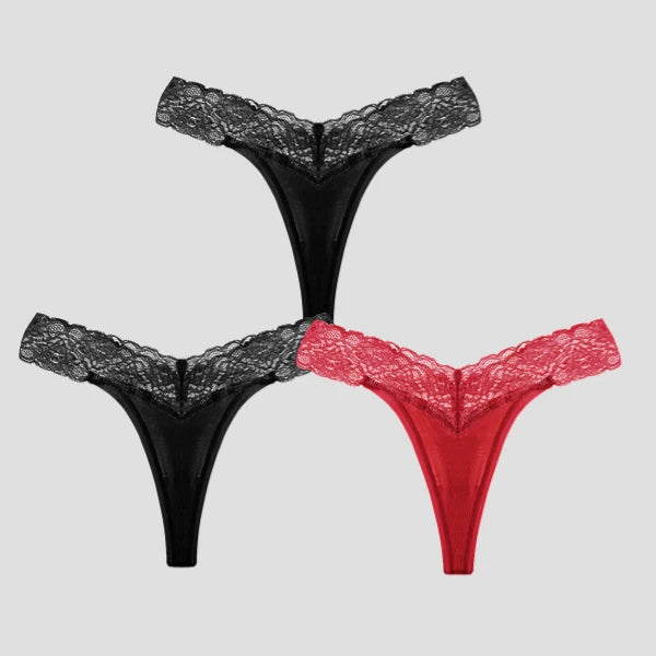 3 PCS/Lot Seamless Panties Set Women Sexy Lace Underwear Female Soft Cotton Thongs Woman Breathable Tangas