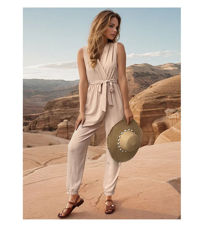 New Summer Women's Commuter Sleeveless Vest Jumpsuits