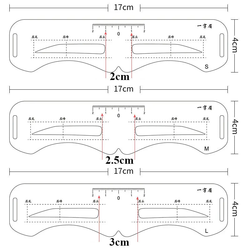Reusable Eyebrow Stencil Set Soft Ruler Eyebrow Definer Eyebrow Drawing Guide Styling Shaping Care Card Template Makeup Tools