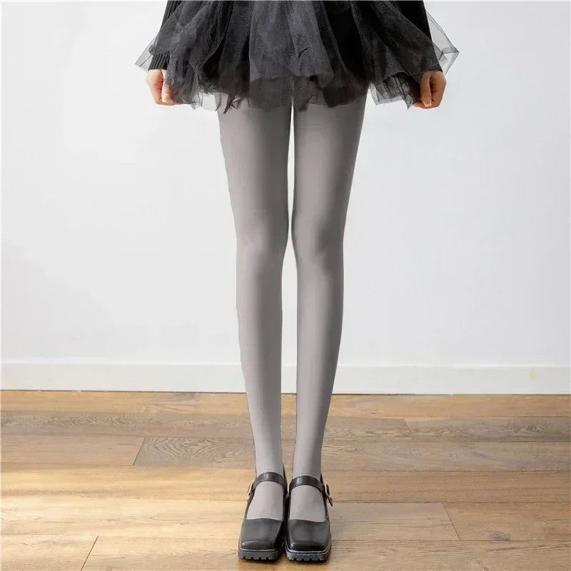 Women Bodycon Super Elastic See Through Lace Pantyhose Autumn Sexy Slim Elegant Burgundy Tights Winter