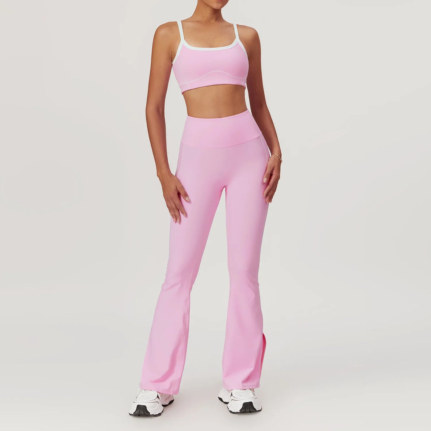 Yoga Set Women Sport Bra Gym Workout Legging High Waist Wide Flare Pant Fitness Sports Shorts Active Wear Suit