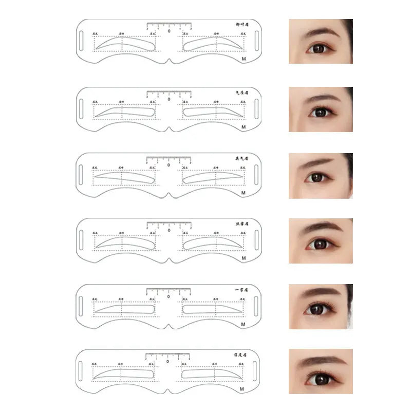 Reusable Eyebrow Stencil Set Soft Ruler Eyebrow Definer Eyebrow Drawing Guide Styling Shaping Care Card Template Makeup Tools