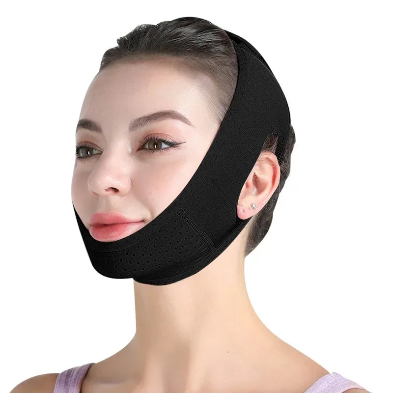 Women Breathable Face Slimming Bandage Cheek Chin Lift Belt Face Shaper Facial Massage Belt Beauty Skin Care.