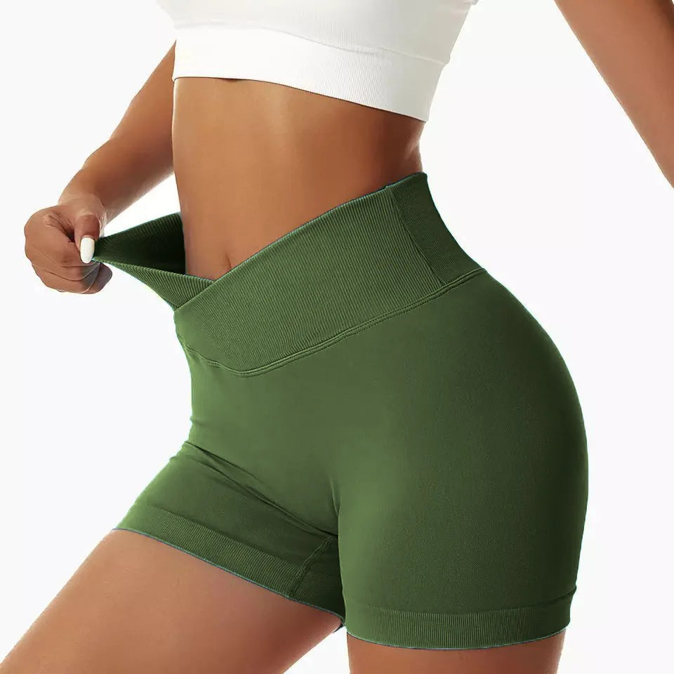 Yoga Impact Shorts Women Scrunch Bum Gym Shorts Low Waist Seamless Yoga Shorts Workout Biker Short Stretch Fitness Short Pants