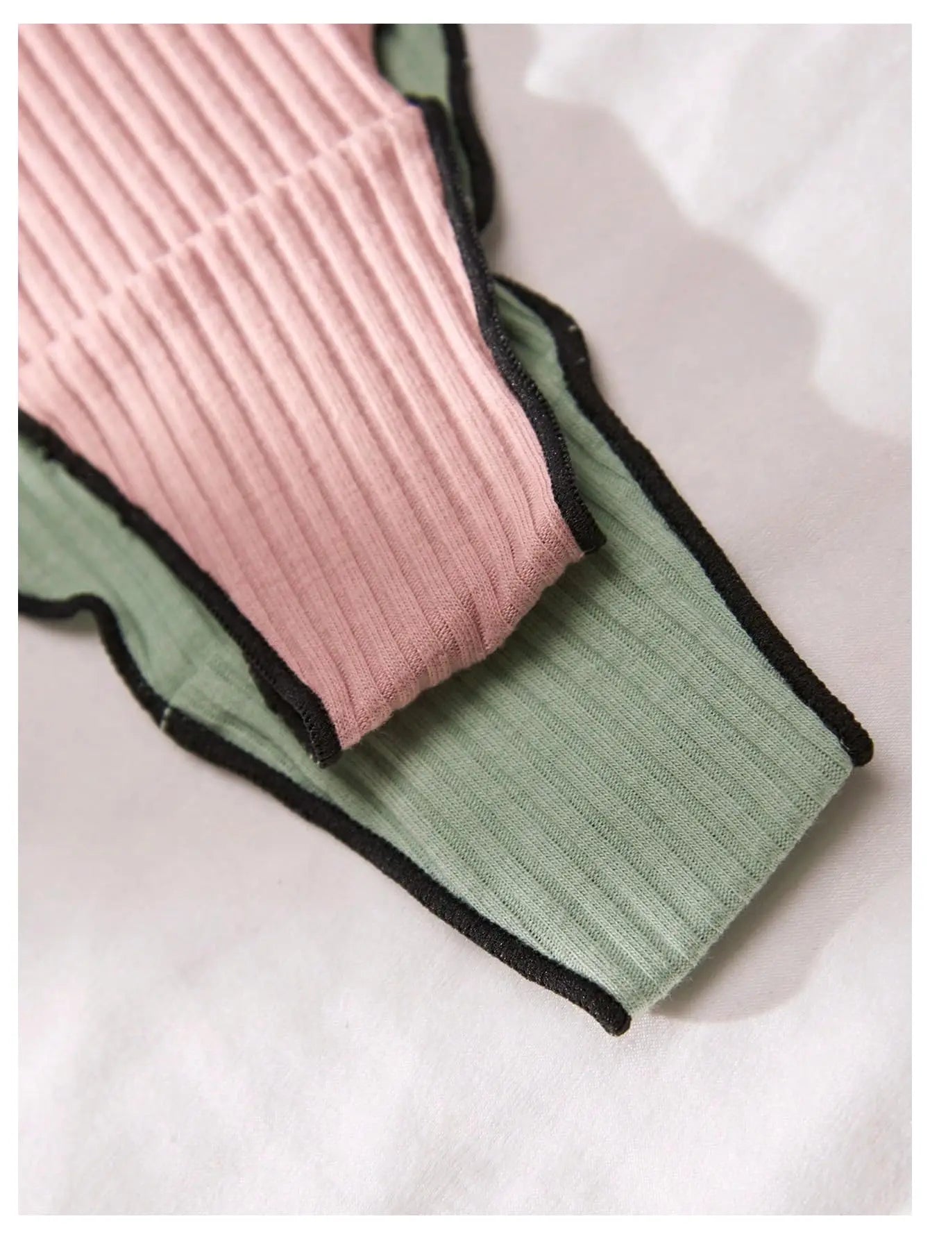 3Pcs Ribbed Cotton Thong Panties Women's Sexy Low Rise G-String Lingerie Cute Bow Underwear Set Breathable Comfort Solid Color