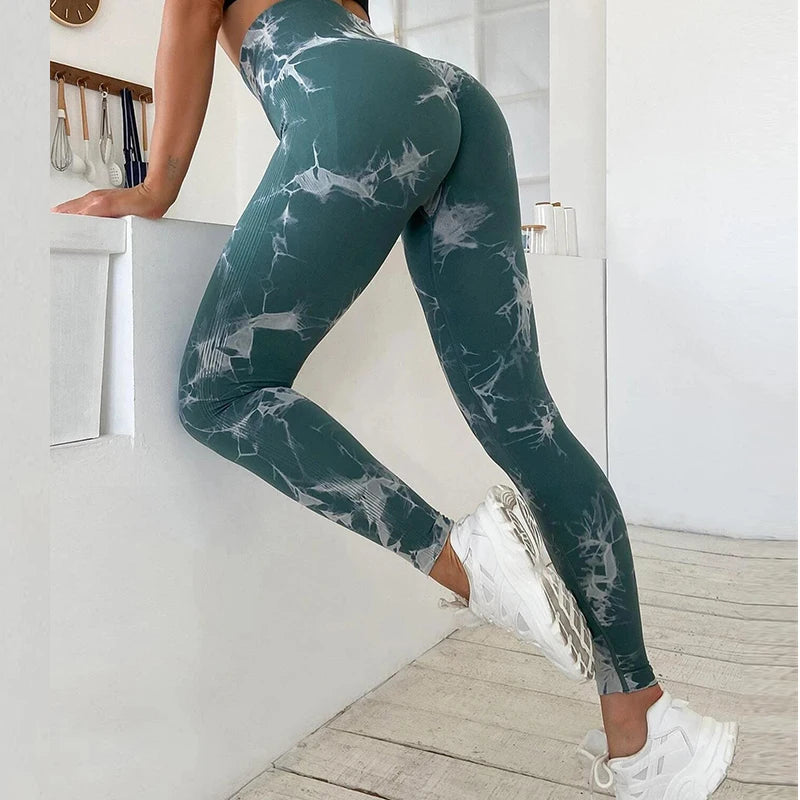 Sexy Women Gym Yoga Leggings High Waist Push Up Legging Seamless Fitness Workout Leggins Sports Tights Running Pants