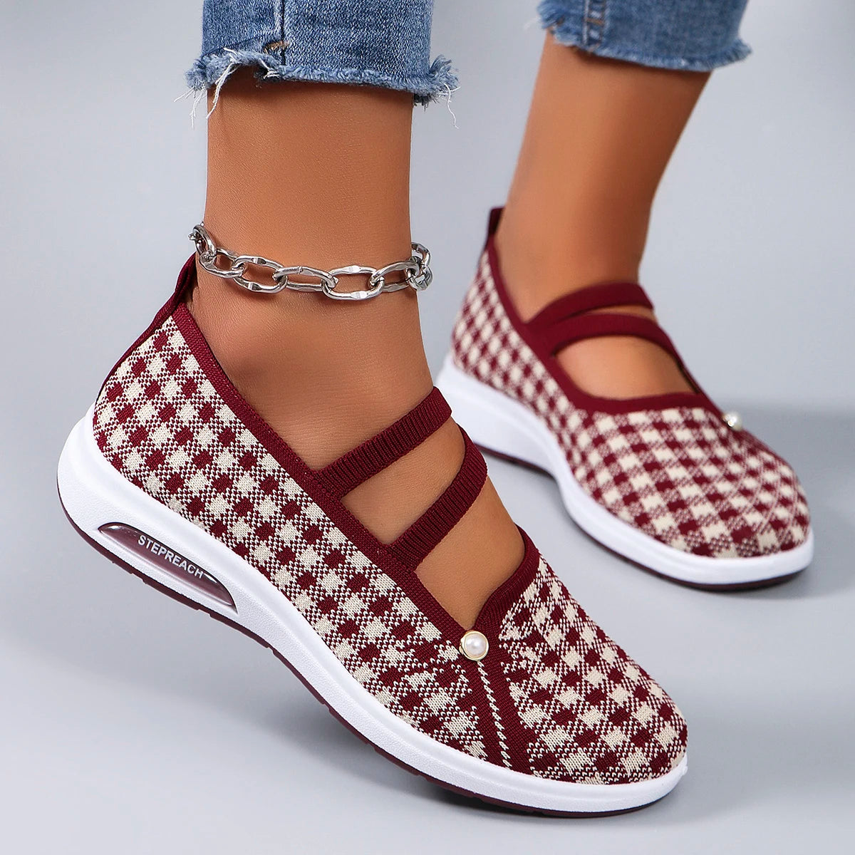 Spring new women's sports shoes, fashionable, breathable, lightweight, non-slip, wear-resistant, casual sports shoes, flat shoes
