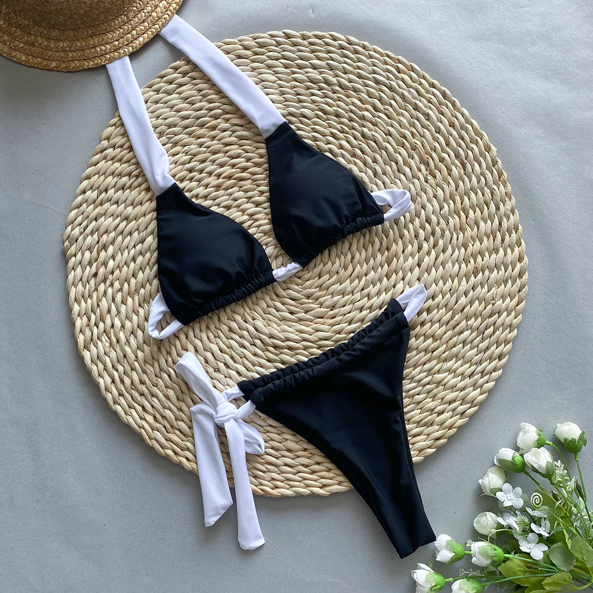 Black Bikini Sexy Micro Set Women Swimsuits Female Swimwear Brazilian Biquini Swimming Suit Solid Beachwear