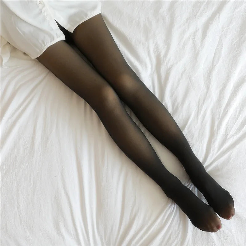 Thick white pantyhose stockings women warm winter sexy translucent pantyhose leggings female high waist elastic slim pantyhose