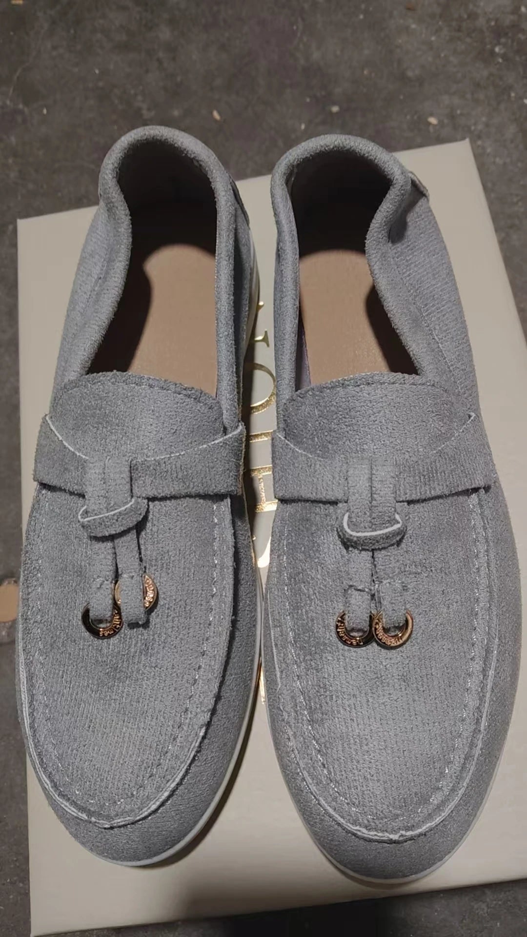 New Lefu Shoes Women's Soft Leather Retro Lazy Man Step on Thick Sole Flat Bottom Comfortable Single Shoes