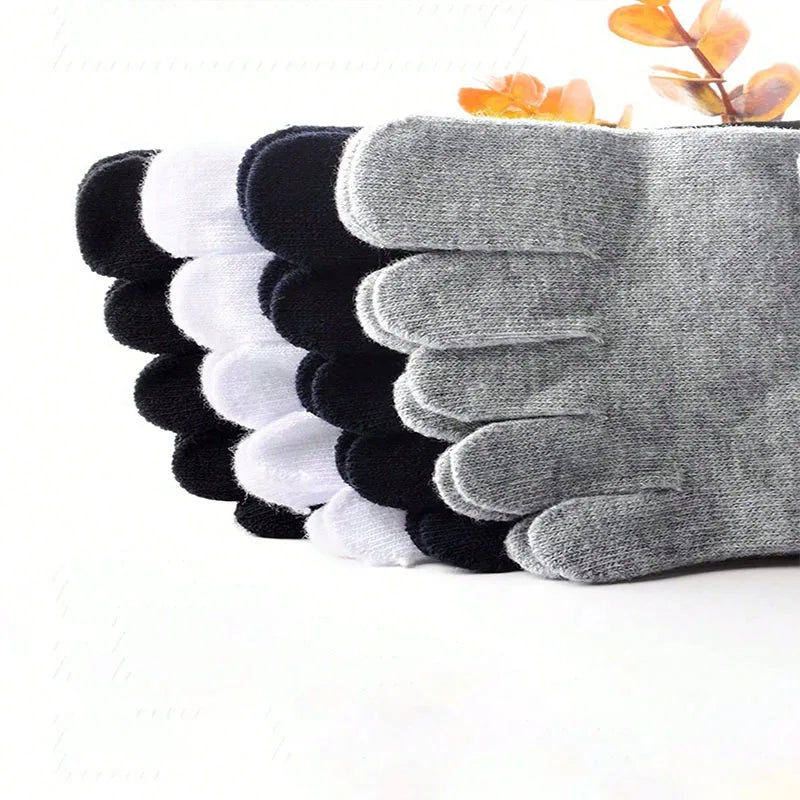 Women Five Fingers Socks Solid Colour Ladies Split Toe Sports Socks Spring Autumn Toe Socks
