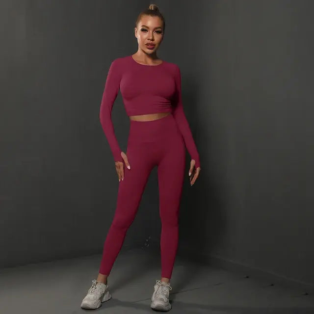 Seamless energy gym set for women.
