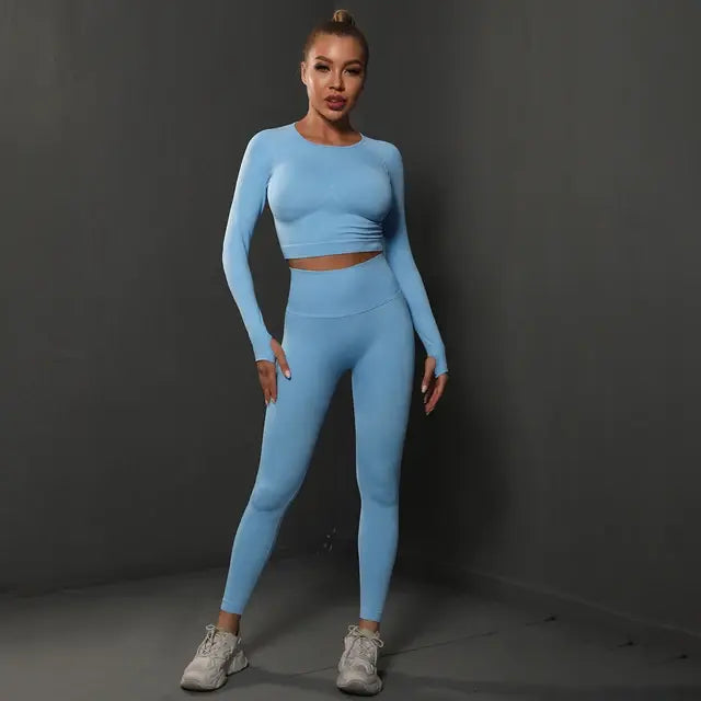 Seamless energy gym set for women.