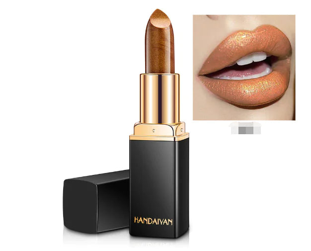 Waterproof glitter lipstick.