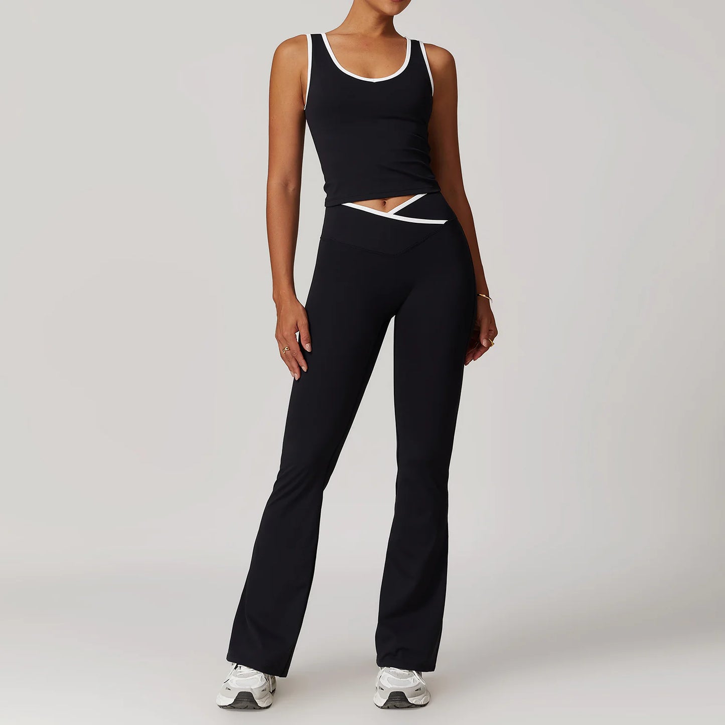 Cross High Top Sports Suit Female Fitness Yoga Clothes.