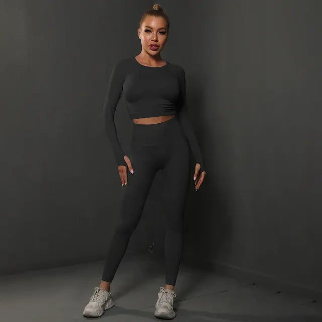 Seamless energy gym set for women.