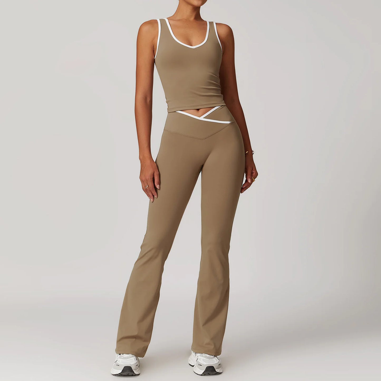 Cross High Top Sports Suit Female Fitness Yoga Clothes.