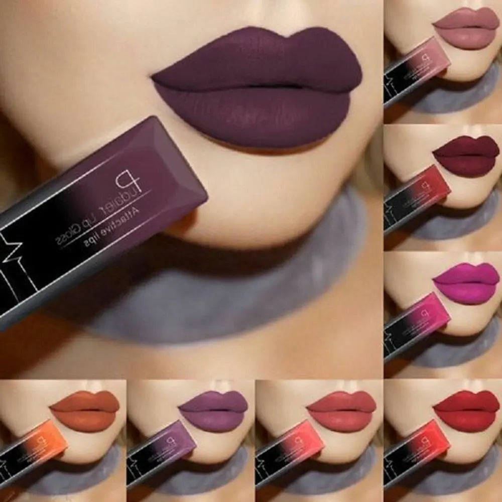 Matte liquid waterproof lipsticks.