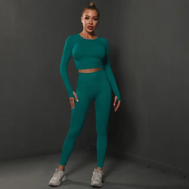Seamless energy gym set for women.