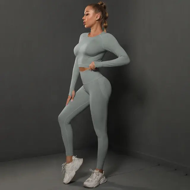 Seamless energy gym set for women.