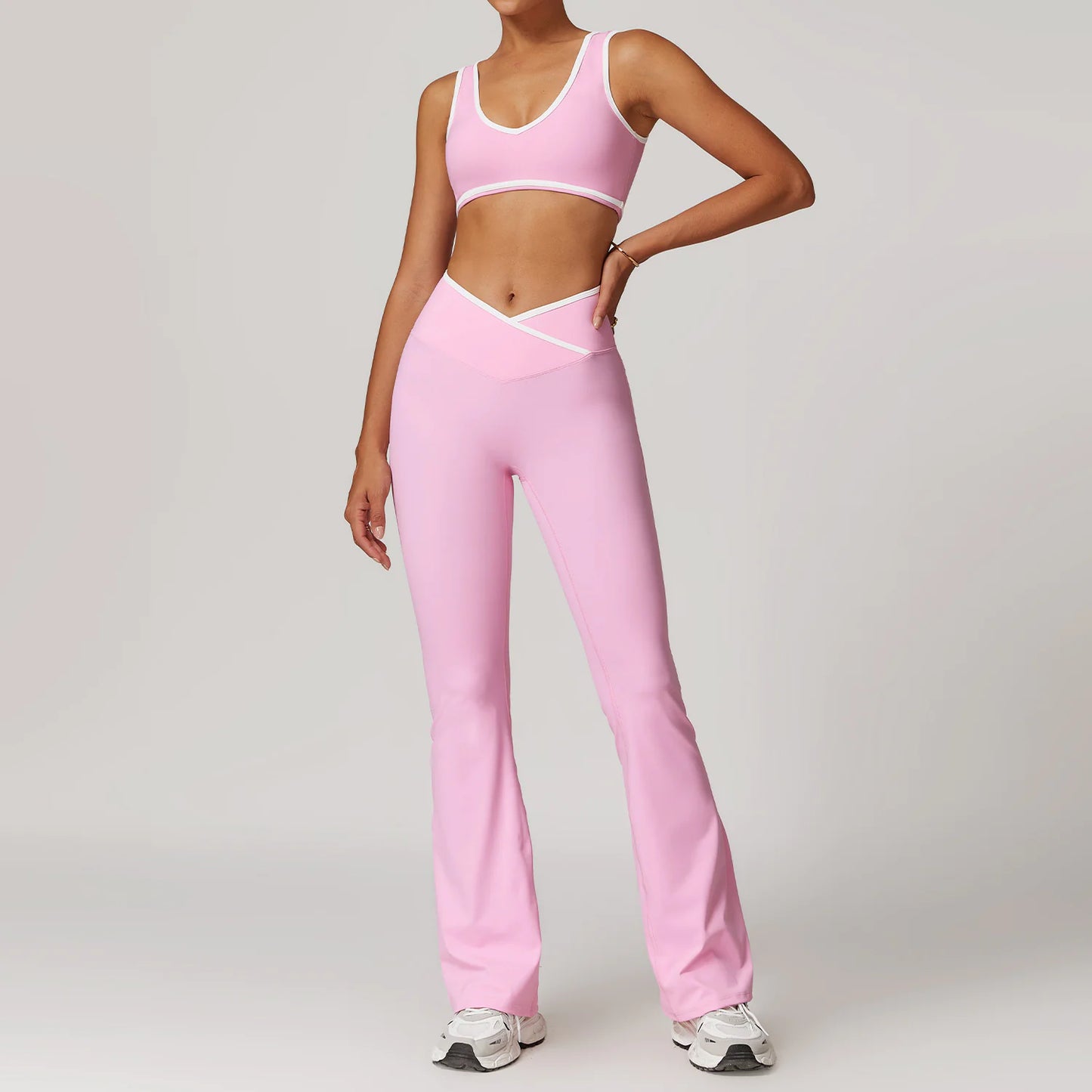 Cross High Top Sports Suit Female Fitness Yoga Clothes.