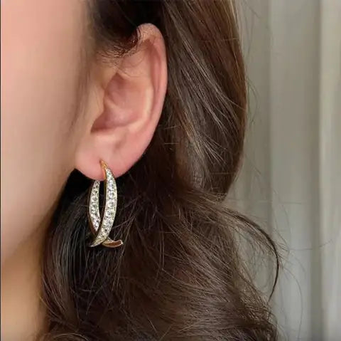 Diamond earrings.