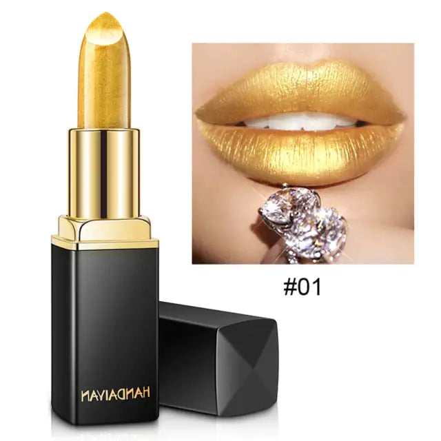 Waterproof glitter lipstick.