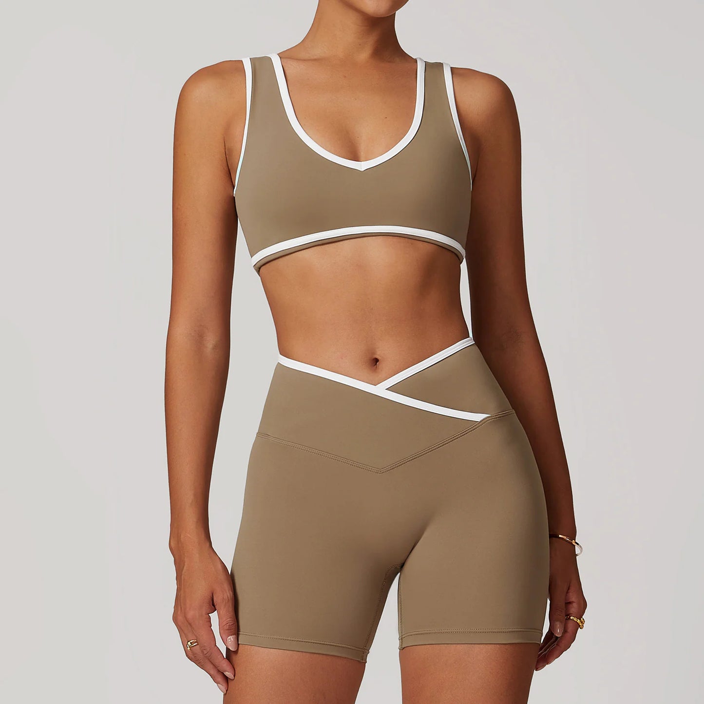 Cross High Top Sports Suit Female Fitness Yoga Clothes.