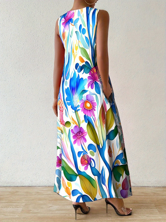 Blooming Print Maxi Dress