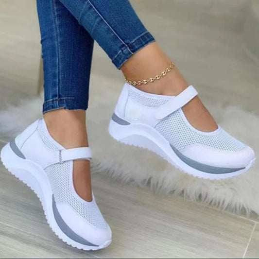 Round Head Knitted Women's Thick Sole Single Shoes