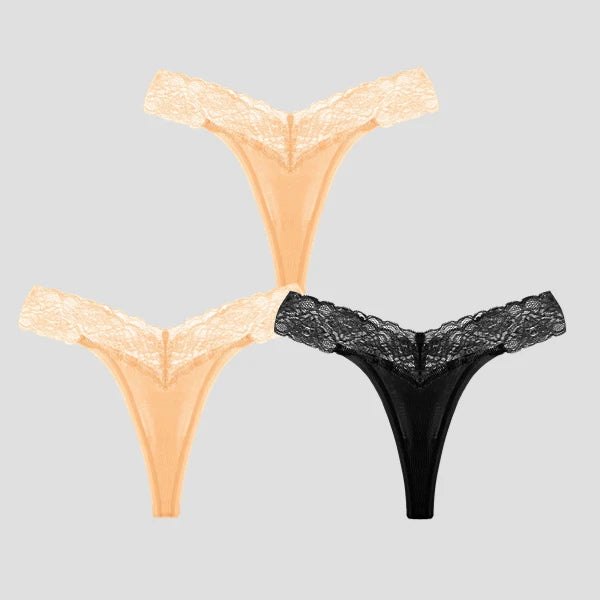 3 PCS/Lot Seamless Panties Set  Women Sexy Lace Underwear Female Soft Cotton Thongs Woman Breathable Tangas