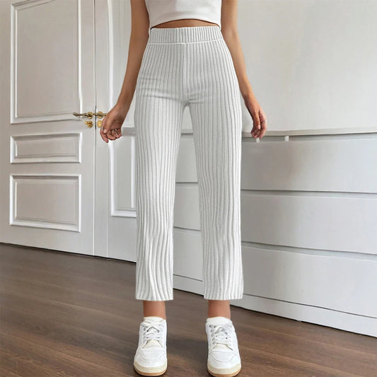 Women's Pants All Season Basics Casual Striped Fabric High Waist Ankle Daily Pants