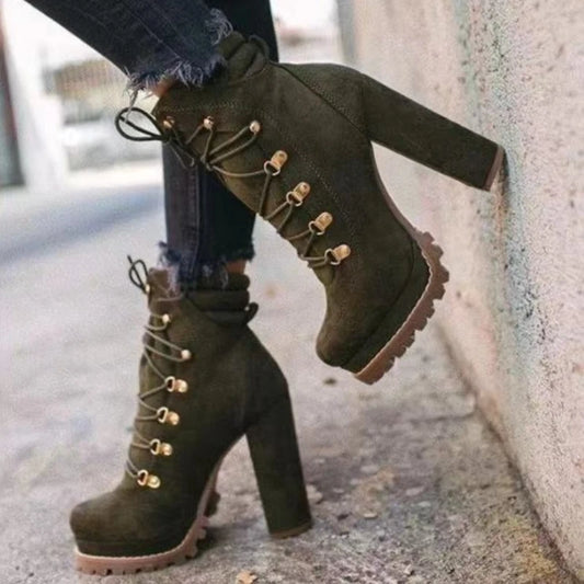 Boots Autumn and Winter New Waterproof Platform High Heel Style Short Boots