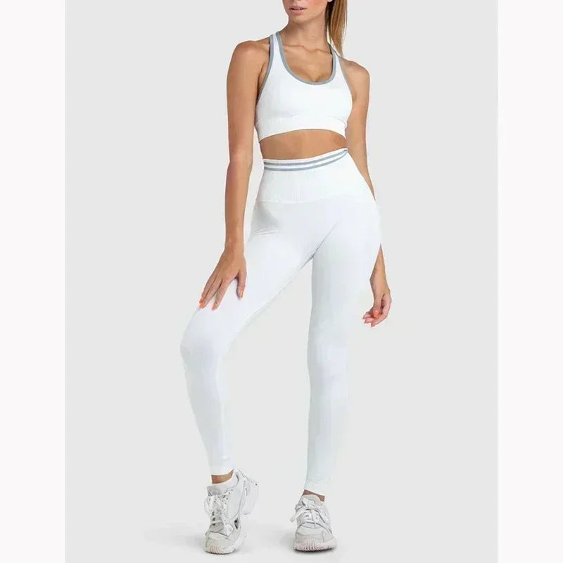 Seamless Yoga Sets Sports Fitness High Waist Hip Raise Pants Long-Sleeved Backless Suit Workout Clothes Gym Shorts Set for Women