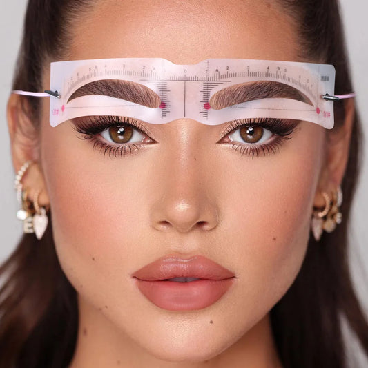 Reusable Eyebrow Stencil Set Soft Ruler Eyebrow Definer Eyebrow Drawing Guide Styling Shaping Care Card Template Makeup Tools