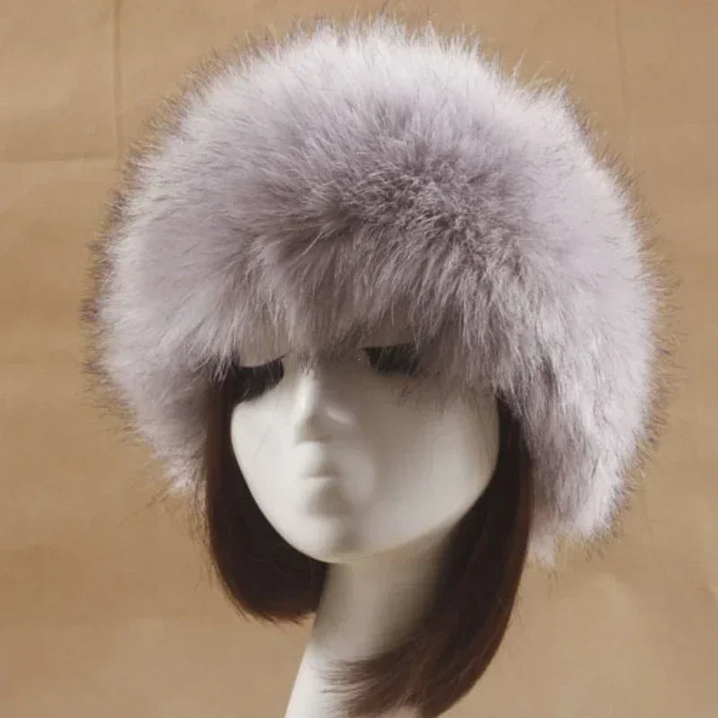 Winter Thick Furry Hair Band Fluffy Women Girl Headband Hat Winter Outdoor Ear Muff Ski Hats Hot
