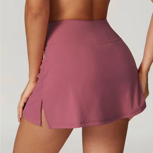 Slim Yoga Shorts High Waist Short Skirts Ultra Short Mini Skirts Gym Exercise Running Fitness Tennis Anti-Light Sports Skirts