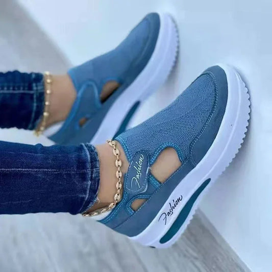 Women Tennis Shoes Female Mesh Breathable Casual Shoes Ladies Platform Hollow Out Sport Shoes