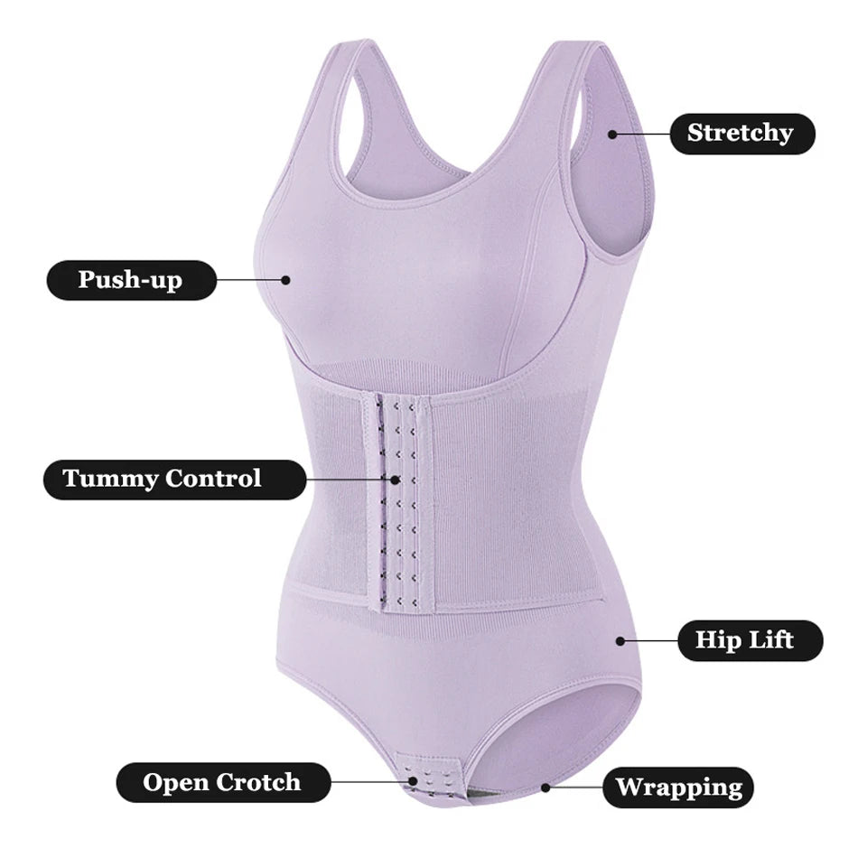New bodysuit shapewear with zipper belt ladies tummy control body shaper waist trainer slimming corset tops
