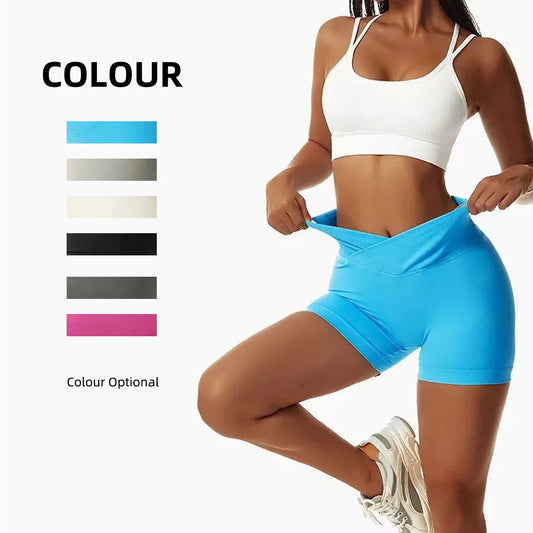 Yoga Impact Shorts Women Scrunch Bum Gym Shorts Low Waist Seamless Yoga Shorts Workout Biker Short Stretch Fitness Short Pants